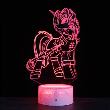 Samorog 3D LED Lučka Nebo Konj Srečni, Ustvarjalni Nočne Luči Novost Noč Lučka 3D Iluzije namizne Svetilke Za Dom Dekorativne Luči