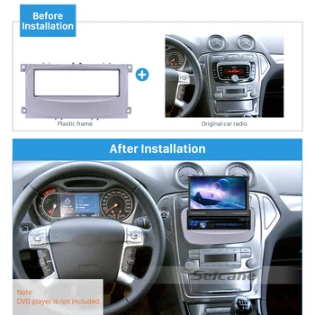 Seicane 1Din avtoradio Fascijo Okvir Audio Player Uspela nadzorno ploščo Plošča Trim Komplet Za leto 2007 Ford Mondeo C Max