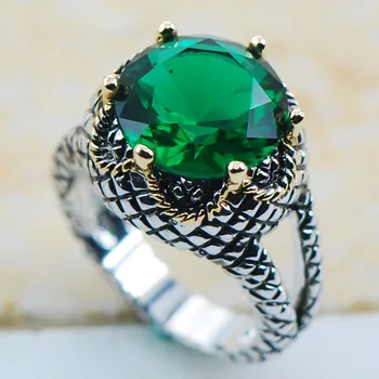 Simulirani Smaragdno 925 Sterling Srebro najvišje Kakovosti, Modno Nakit, poročni Prstan Velikosti 6 7 8 9 10 11 F1129