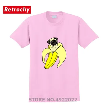 Smešno Banana Pug Dog Majice s kratkimi rokavi moški Tee Unisex majica Hipster Vrhovi Tee pasje ljubitelje darilo t-shirt moški živali natisnjen tshirt camisetas