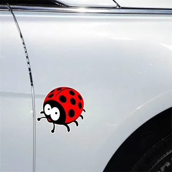 Smešno Srčkan Ladybug Reflektivni KK Kritje Praske Avto Nalepke Pvc 12.4 CM X 11.8 CM
