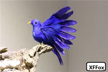 Srčkan resničnem življenju krila ptic model pene&feather simulacije modra ptica darilo približno 16 cm xf2554