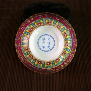 Stari kitajski porcelan Pastelnih Slikarstvo Cvetlični Vzorci skledo
