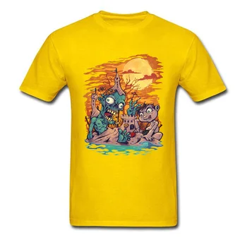 Sunset Beach Zla Satan Zombi T-Shirt Prevelik Mens Čisto Mehko Bombažno Zanimivo Tees 3D Tiskanje Comic T-Shirt Vrh Kakovosti