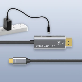 Tip C za Displayport Kabel, 8K@60Hz Različico 1.4 Kabel, HD-Video Kabel s PD Polnjenje Vrata