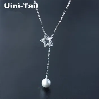 Uini-Rep vroče novih 925 sterling silver star votel biserna ogrlica, korejski modni trend sladko seksi visoke kakovosti nakit GN560