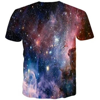 UNEY Psihedelični Galaxy T Shirt Tees Mavrica NAS Velikosti Rokavi Tshirt Moški/Ženska, Kratek Rokav Krog vratu Vrhovi La Hip hop Tees