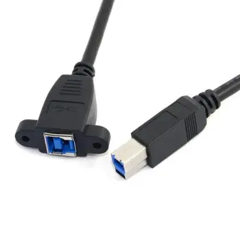 USB 3.0 B moški-ženski Kabel Podaljšek z Panel Mount črne barve, 0,5 m