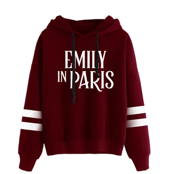 Visoka kakovost Emily V Parizu Hoodie Ženske Pocketless Rokav Jopice Harajuku Moških Ulične Ameriške Tv Serije otroška Oblačila