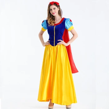 Visoka Kakovost Odraslih Cosplay Dress Snow White Dekle, Princesa Obleko Ženske Cartoon Princeso Sneguljčica Halloween Kostum C096