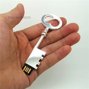 Visoko kakovostne kovine ključ pen pogon usb Flash Drive, USB 2.0 Memory Stick PenDrive 4GB 8GB 16GB realne zmogljivosti silver&gold