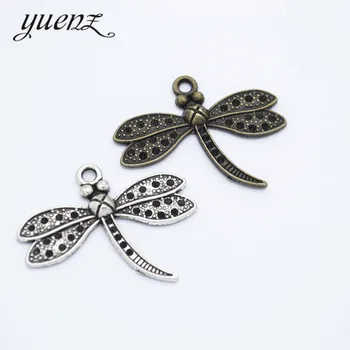 YuenZ 5pcs 2 barva Antique silver Plated dragonfly Čare Obeski za Nakit, Izdelava DIY Ročno Obrt 34*29 mm D282
