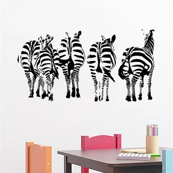 Zebra Družino Stenske Nalepke Odstranljive nalepke Doma dekor DIY Otroci Vinil umetnosti zidana