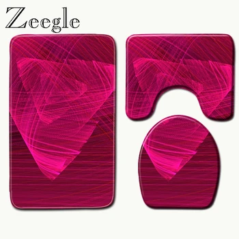 Zeegle 3D Geometrijski Vzorec Tuš Mat Mikrovlaken Kopel Mat Kopalniške Preproge Preproga Wc Tuš Preproga Ne Zdrsne Kopalnica Preprogo