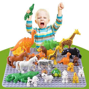 Zhenwei DIY Stavbe Ustvarjalnih Blokov, Igrače, Živali, Gozd Kmetiji Ocean Opeke Igrače za Otroke, Otroci Stranka Darilo Duploed Legoes