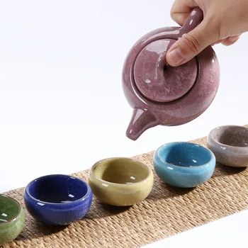 Čaj Slovesnosti Nastavite Kitajski Teaset Keramično Glazuro Porcelana Čajnik Kung Fu Teaware 1 Čajnik + 6 Skodelic Doma Desk Dekorativni Dodatek