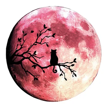 Žareti v Temno Steno ali Strop Luna Nalepke-Svetlobne Nalepke Nalepke za Simulirane Planet Učinek Na Noč-Črno Drevo Mačka