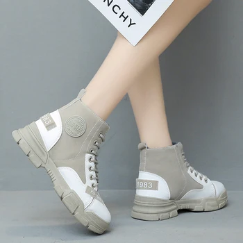 Ženski Zimski Škornji Čevlji 2020 Plišastih Toplo, Sneg Škornji Britanski Stil Kratke Škornji Ženske Martin Čevlji
