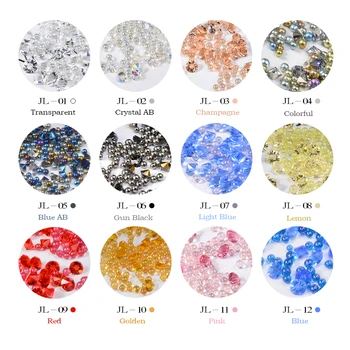 1 Steklenica Mešani Kristalno Kaviar Microbeads Diamanti 3D Nail Art Nosorogovo Okraski Pixie DIY Manikira Oblikovanje Dodatki