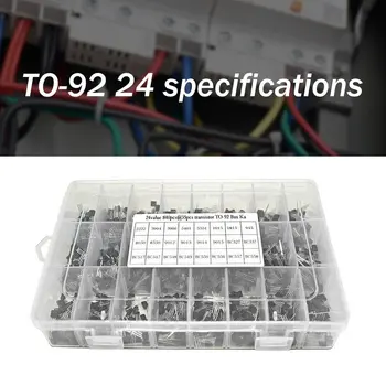 24 Vrednosti 480pcs NPN PNP Tranzistor to-92 Moč Tranzistor Izbor Kit Tranzistor Pack Tri Pin Tranzistorji