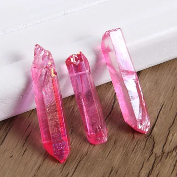 4Pcs Naravni Kristali Kamni Ametist Rose Quartz Crystal Točke Obesek Nezakonitih Mineralnih Nakit Aura Lemurian Semena Dekor Carfts