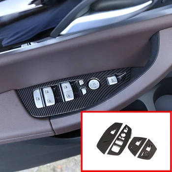 4pcs Za BMW X3 G01 2018 2019 Ogljikovih Vlaken Slog ABS ABS Okna Dvigalo Dekoracijo Okvir Pokrova Trim Avto Dodatki