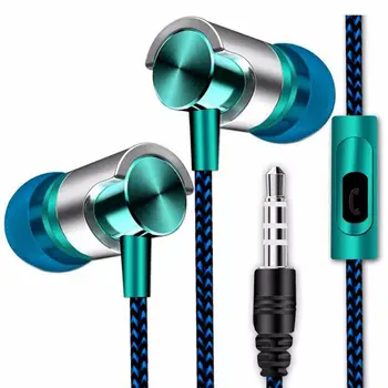 5 Barv, Moda 3,5 mm Pleteni Žici HD Stereo Super Bass Slušalke in-ear Slušalke z Mikrofonom Za iphone, Samsung Huawei telefon Xiaomi