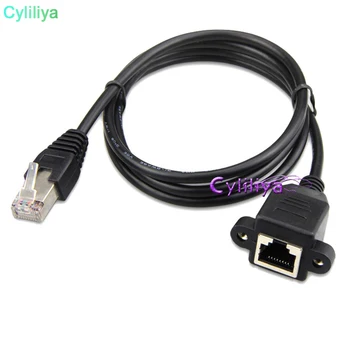 50pcs 30 cm 60 cm 100 cm Globina panel mount Cat5 RJ45 moški ženski Ethernet LAN Omrežja podaljšek Kabla z vijaki