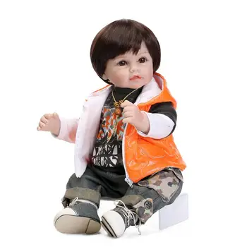 52 CM Realne silikonski prerojeni lutke otroka z obleko fant bebe prerojeni boneca otroci igrače darilo za rojstni dan