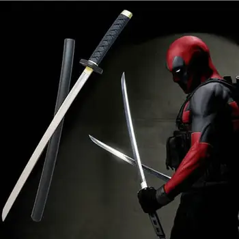 61 cm 76 cm Deadpool Meč Nož Cosplay Orožje Rekviziti Meč z Naramnicami Meč Backstrap Nastavljiv Cosplay Rekviziti za Hal