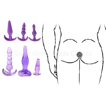 6pcs Nepremočljiva Butt Plug Ženske Ročno Stimulacijo Odraslih Silikonski Sex Igrača Lezbičnih Parov Užitek