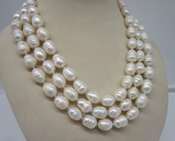 9-10 mm naravnih južno morje, beli barok biserna ogrlica, 50