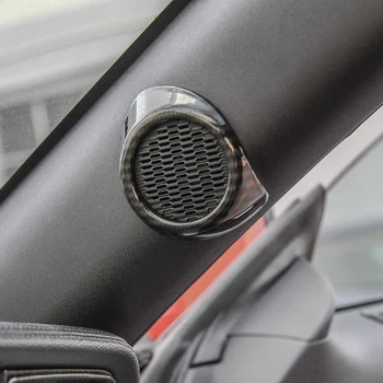 Avto Notranje zadeve A-Steber o Zvočnik Pokrov Trim Dekor Okvir za Ford Mustang-2020 Pribor (Ogljikovih Vlaken Žito)