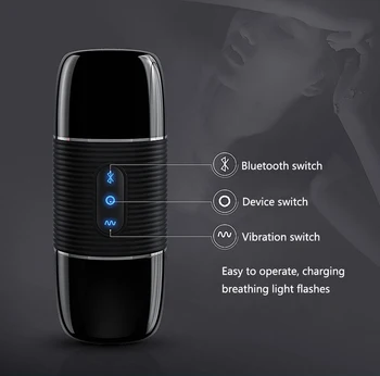 Bluetooth zvočnik zrakoplova pokal za moške električni masturbacija USB polnjenje simulacije vagina adult sex igrače sex igrače za človeka