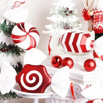 Božični okraski scene postavitev darilo okrasni obesek DIY sladkarije in stopnji bela postavitev rdečo barvo, sladkarije H7H4