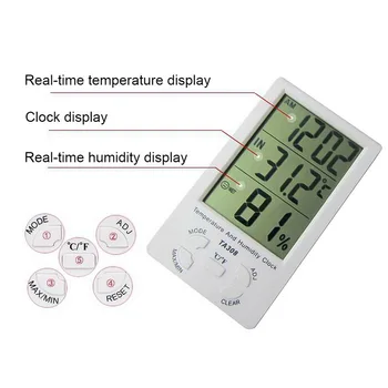 Digitalni Higrometer Temperatura Vlažnost Mini Zaslon Senzor Meter LCD Elektronski Notranja Zunanja Sobi Doma Merilnik