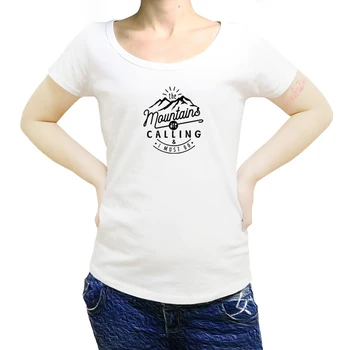 Gora Kliče, In moram Pohodniške Majice s kratkimi rokavi ženske Natisnjeni Vrhovi Vintage T-Majice Posadke Vratu Bombaž Tees sbz8156