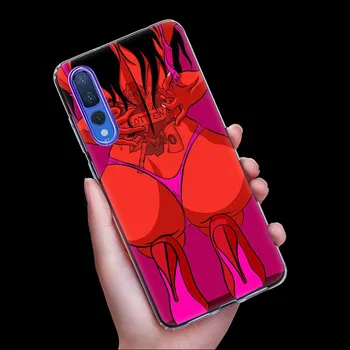 Hot in Seksi dama Rdeče ustnice vroče dekle Silikonski Primeru Telefon za Huawei P40 P30 P20 Pro P10 P8 Lite 2017 P Smart Ž S Plus 2019 2020 Pokrov