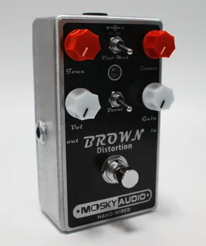 Kitaro pribor Mosky Zvok kitare pedal RJAVA Overdrive Izkrivljanje kitara efekt pedal, FX Pedal - Rjava Zvok