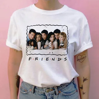 Majica s kratkimi rokavi ženske 2020 priložnostne žensk nove T-shirt prijatelji TV tiskanje ženska T-shirt 90. letih Harajuku T-majica retro majica s kratkimi rokavi
