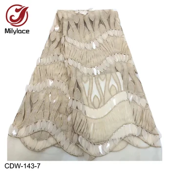 Milylace 2018 francoski til tkanine, čipke 5 metrov vezenine, čipke tkanine z bleščicami sequins za dekleta obleke, zavese CDW-143