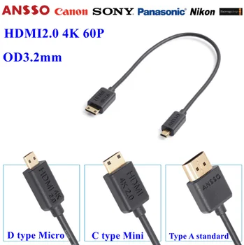 MINI HDMI na Micro Uav zračne fotografije FPV prenos stabilizator slike Super fine kratke kabel 4K60P 8Gbps,HDR 3.3 mm Ultra Slim