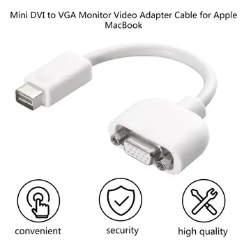 Najnovejši Mini DVI na VGA Adapter Moški-Ženski Monitor Video Kabel za Apple MacBook Bela za Večpredstavnostna Uporabo