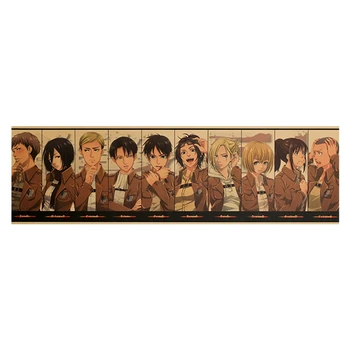 Napad na Titan Plakati Japonski Anime kraft papir, kraft Papir Natisne Jasno Sliko soba, Bar Doma Umetnost, slikarstvo stenske nalepke