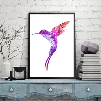 Nordijska živali hummingbirds platno slikarstvo brez okvirjev steni plakat, dnevna soba ozadju dekoracijo abstraktna umetnost sliko