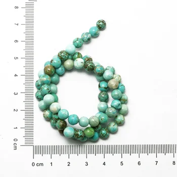 Novo Biseri 8 mm Okroglo Žogo Kroglice Naravnega kamna kroglice obarvana v barve 38-40 cm 15