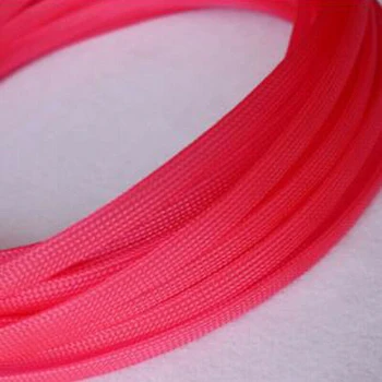 Pink 3-25 mm Kabel Rokavi Šifrirana Snakeskin Očesa Žice Ščiti Najlon Tesen PET Razširljiv Pleteni Rokavi