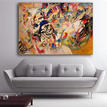 Platno Umetnosti Ročno Poslikane Slikarstvo Vladimir Kandinsky Geometrijsko Abstraktne Umetnosti, Stenske Slike Za Dnevni Sobi Doma Cuadros Dekor