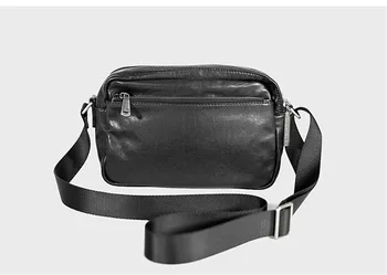 Priložnostne pravega usnja za moške dnevno torba modni trend visoke kakovosti naravnih pravi cowhide teen dvojno zadrgo messenger bag