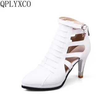 QPLYXCO Vroče Novih prodaje Veliki majhnosti 28-52 sandali kakovosti visoke pete (8,5 cm) ženske seksi modni lady Stranka poročni čevlji 366